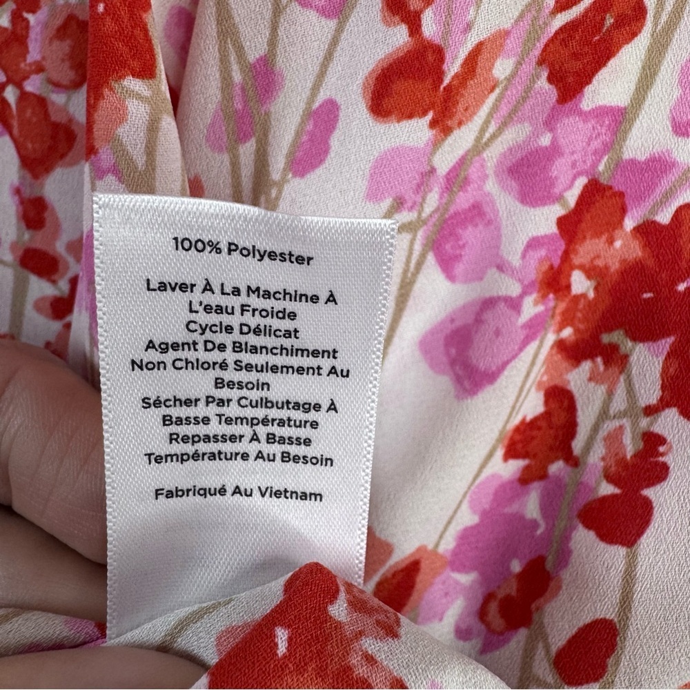Talbots Pink and White Floral Women's Blouse Large - Picture 11 of 12